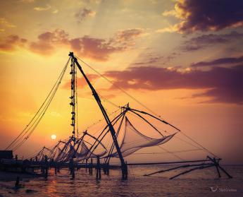 Fischernetze in Cochin / Indien